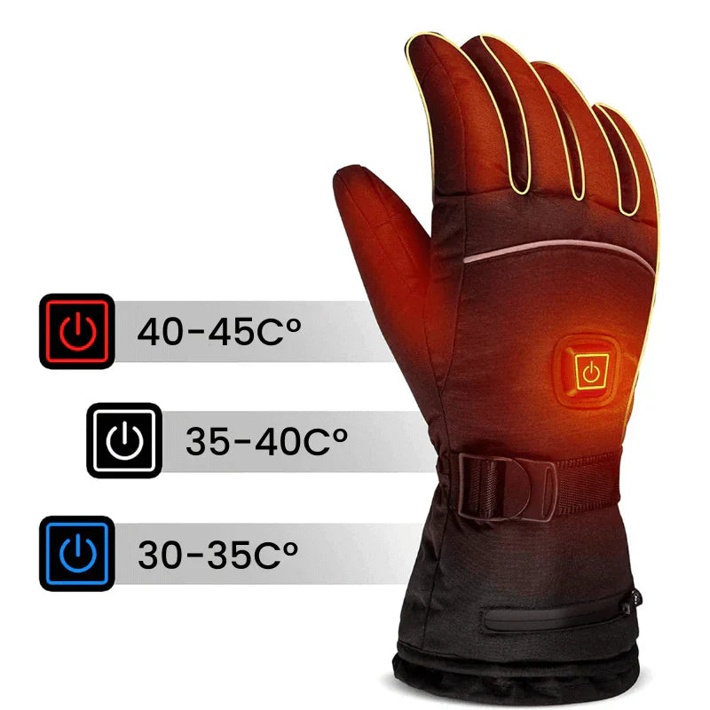 Heated Gloves ThermoGrip | 3 Heating Levels | Touchscreen Compatible | Black