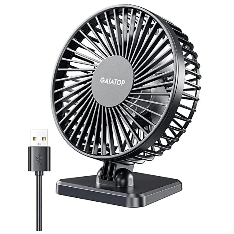 Brisano USB Desk Fan | 3 Speeds | Compact & Quiet | Ideal for Office, Car & Travel