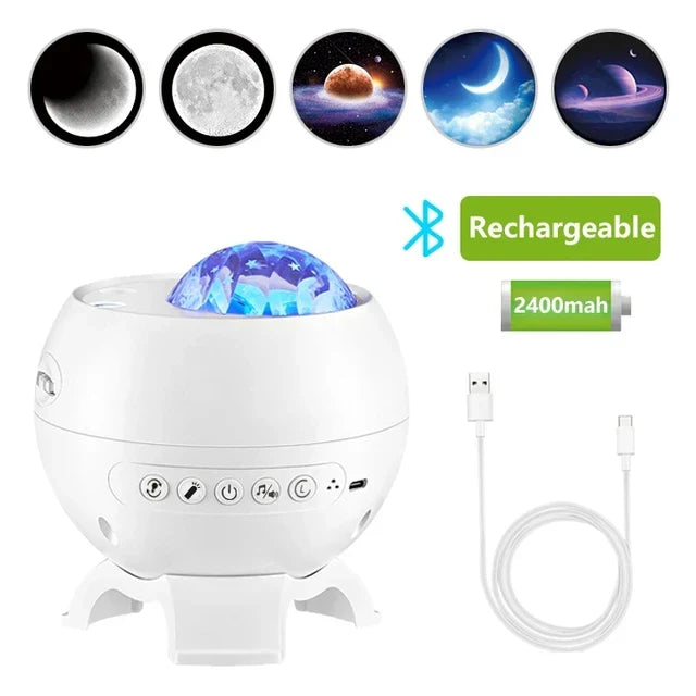 Auroria Northern Lights Projector | 3-in-1 Aurora, Stars & Moon | Bluetooth Speaker & White Noise | 360° Galaxy Night Light