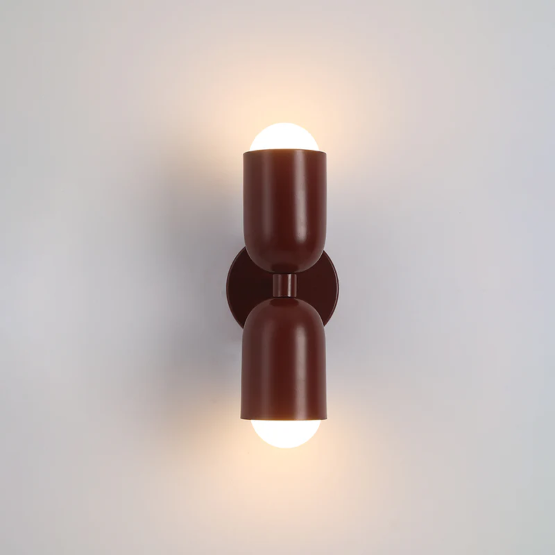 DuoGlow Wall Light | Double-Sided LED Lighting | Color Highlight for Your Home | Metal Housing in Green, Pink, or Red