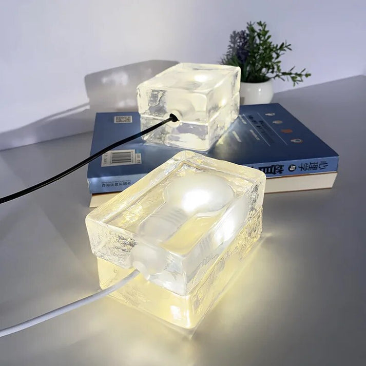 Clarylume Glass Table Lamp | Glare-Free LED Light | Crystal Clear Design | For Bedroom, Office & Living Room