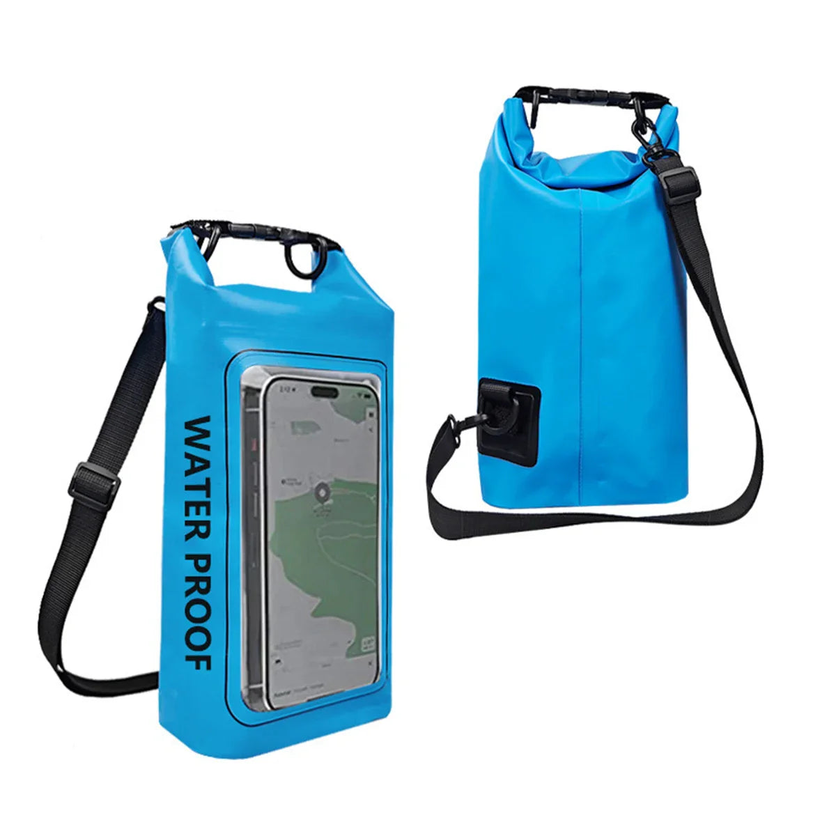 AquaVault Waterproof Dry Bag 2L | With Touchscreen Window | Outdoor Bag for Kayaking, Trekking & Water Sports