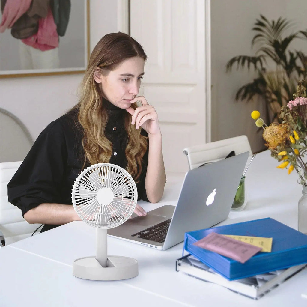 Folding Fan AeroFold | 4-Level USB Fan with Timer | Compact & Quiet | For Indoor & Outdoor Use