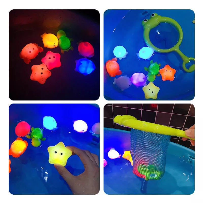 Glowing Bath Friends AquaLumi | Interactive Bath Toy for Ages 3 and Up | With Light & Color Effects