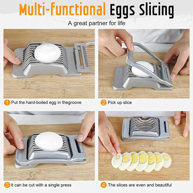 Egg Slicer SchnittMeister | Stainless Steel Cutting Wires | For Egg, Cheese & Mushrooms | Durable Aluminum Housing