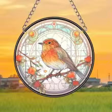 Acrylic Sun Catcher LumoOwl | 15 cm Round | Owl Decor | Window & Wall Hanging | Gift Idea