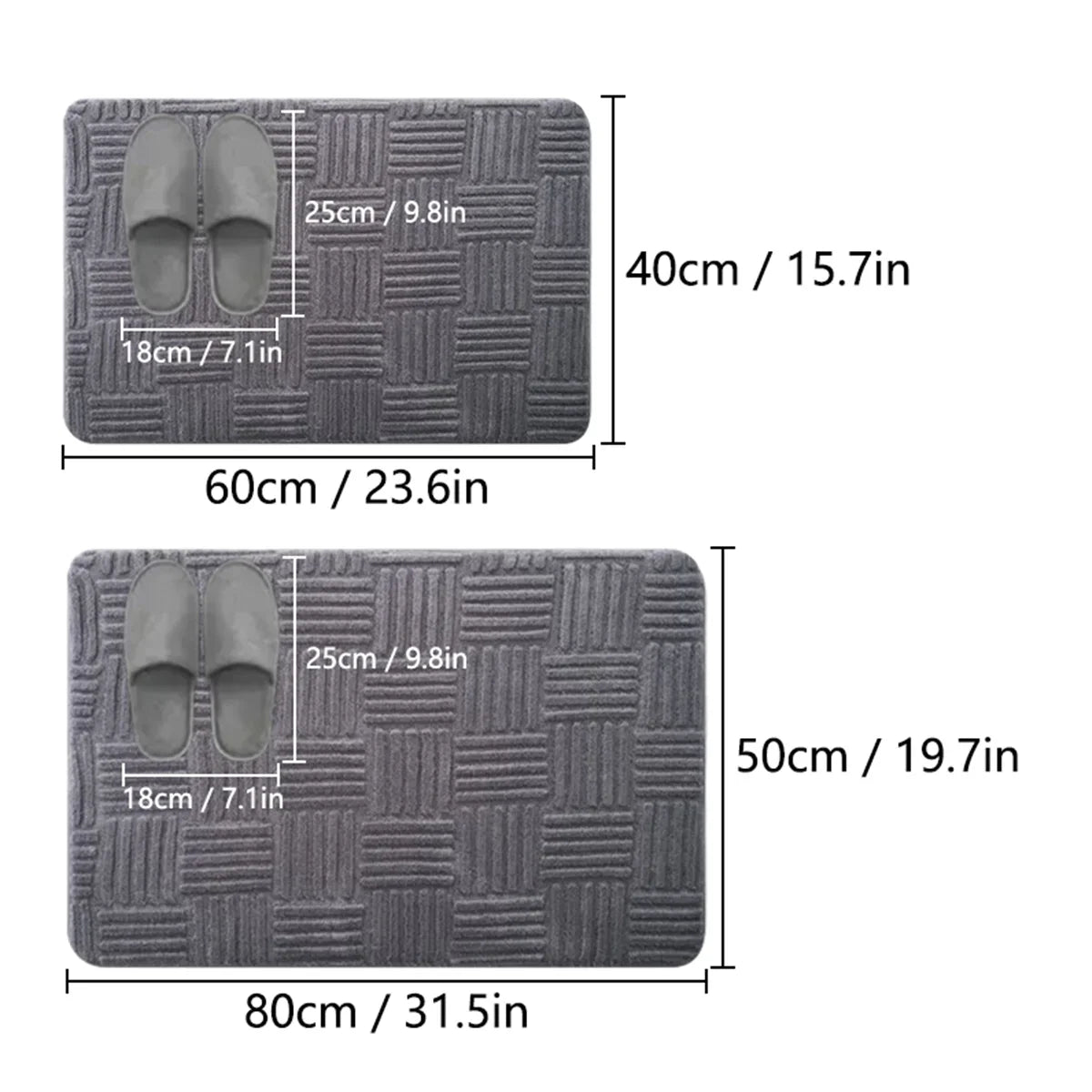 Bath Mat AquaStripes | Non-Slip & Highly Absorbent | Soft & Easy Care | For Bathroom & Entrance