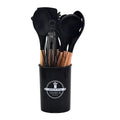Culinora Silicone Kitchen Utensil Set | Heat Resistant up to 230°C | 12-piece with Wooden Handles | Whisk, Spatula, Tongs & More