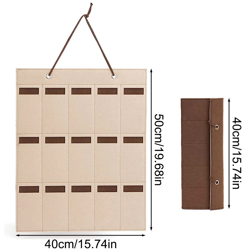 GlasSpace Organizer | Wall-Mounted Glasses Holder | Foldable Storage Bag for Sunglasses | Space-Saving & Dustproof | 42 × 38 cm