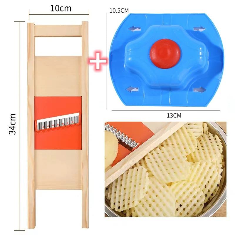 Gridello Potato Cutter | Stainless Steel Grid Slicer | For Fries, Chips & Vegetables | 34 cm Length