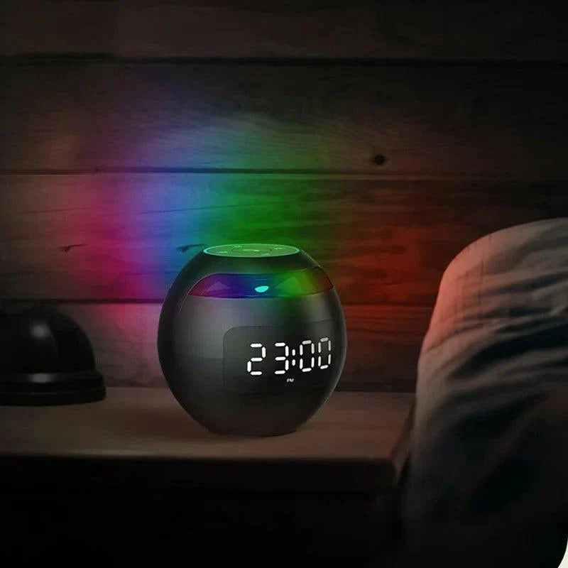 Ball Speaker Alarm Clock | Bluetooth 5.0 | LED Night Light | 2200 mAh Battery