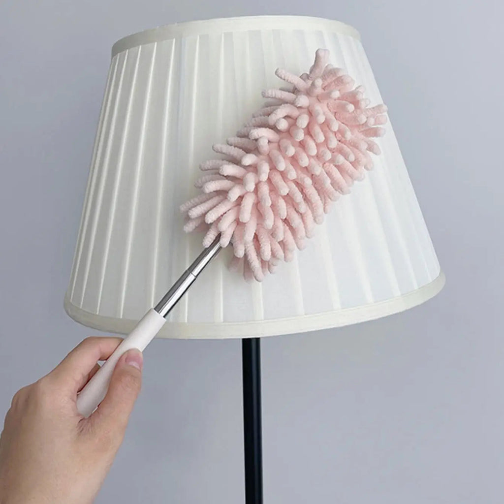 DUSTELLA Telescopic Dust Duster | Extendable to 80 cm | Microfiber Chenille & Stainless Steel Handle – For Ceilings, Furniture & Corners