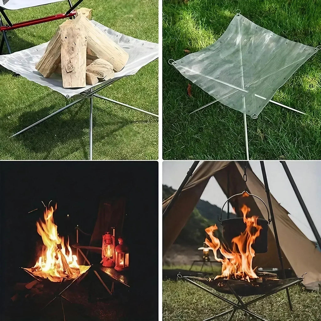 FlameFold | Portable Stainless Steel Fire Pit | Foldable & With Carry Bag | Ø 42 cm