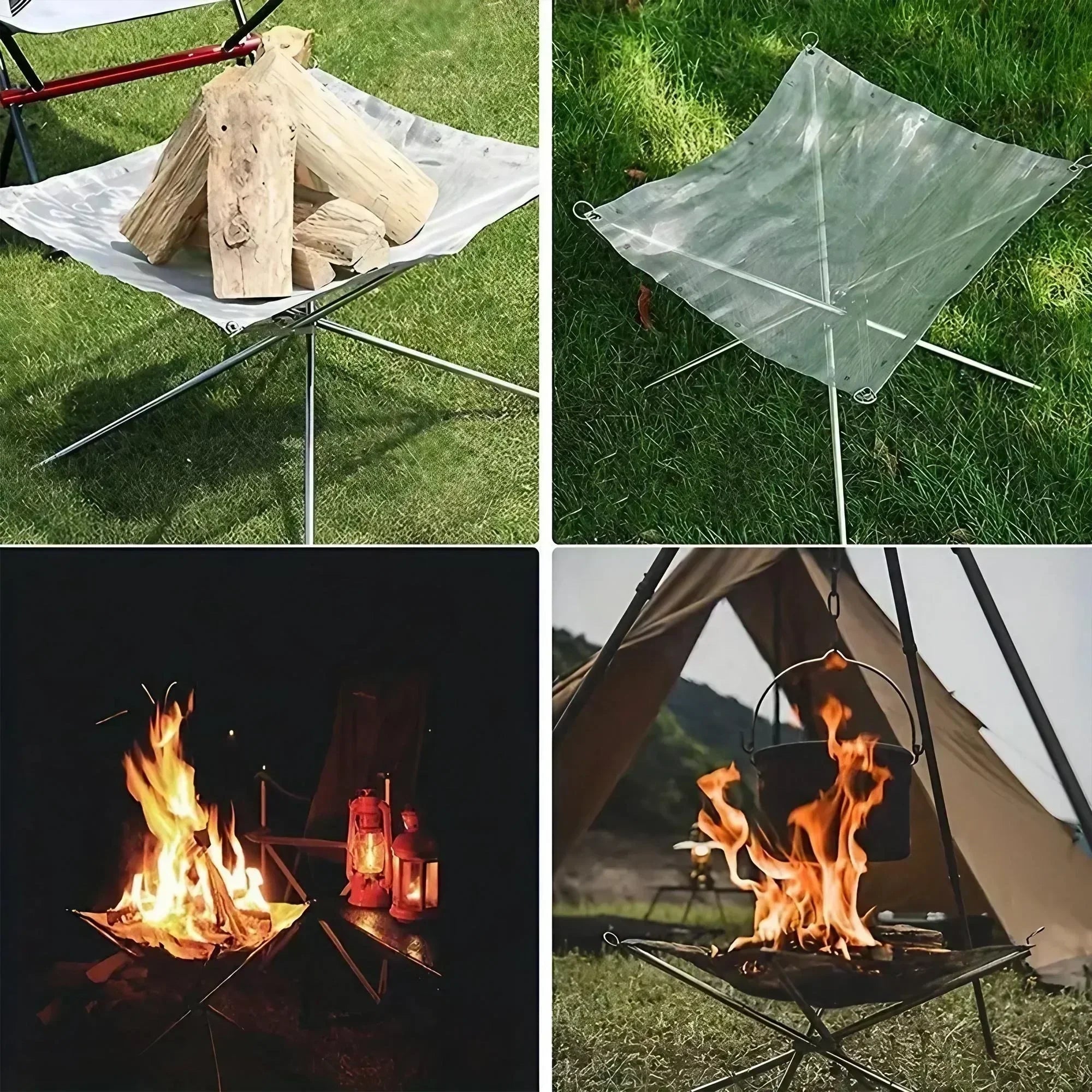 FlameFold | Portable Stainless Steel Fire Pit | Foldable & With Carry Bag | Ø 42 cm