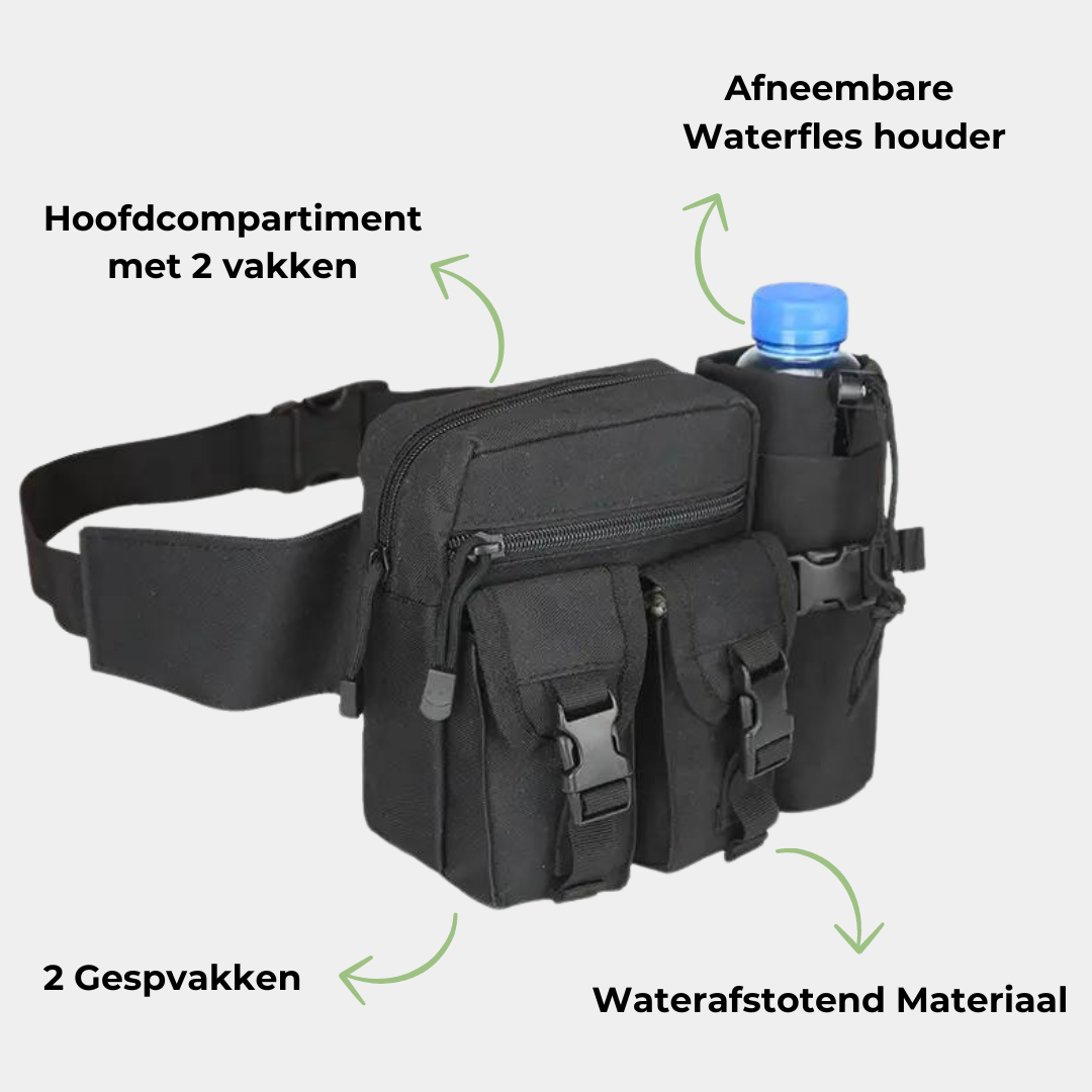 Hiking Hip Bag | Water-Resistant & Lightweight | With Bottle Holder | Adjustable up to 118 cm