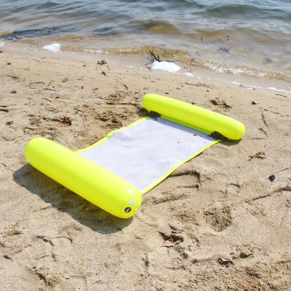AQUAVIVA Inflatable Water Hammock | 130×70 cm | Foldable Pool Lounger with Backrest | Floating Bed for Pool, Beach & Vacation