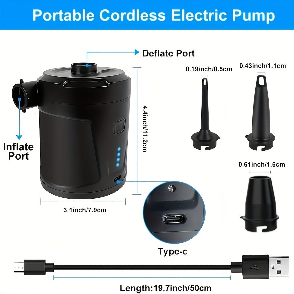 Electric Air Pump AirTrek Mini | USB Rechargeable & Cordless | Compact & Durable | For Air Mattresses & Outdoor Use