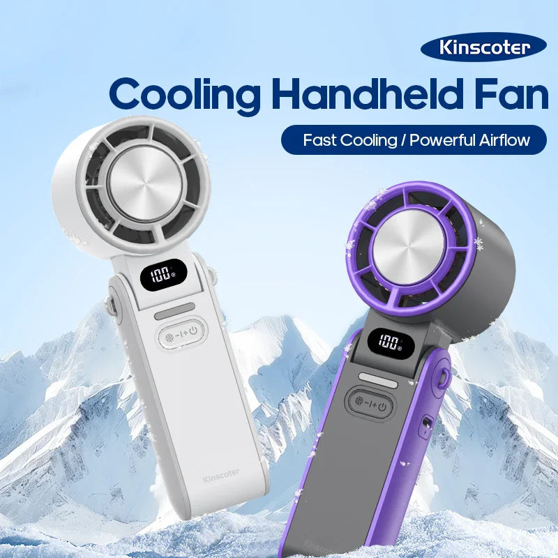 CoolityGo Hand Fan with Ice-Cool Technology | 100 Speed Levels | 3600mAh Battery | Foldable & Ultra Lightweight