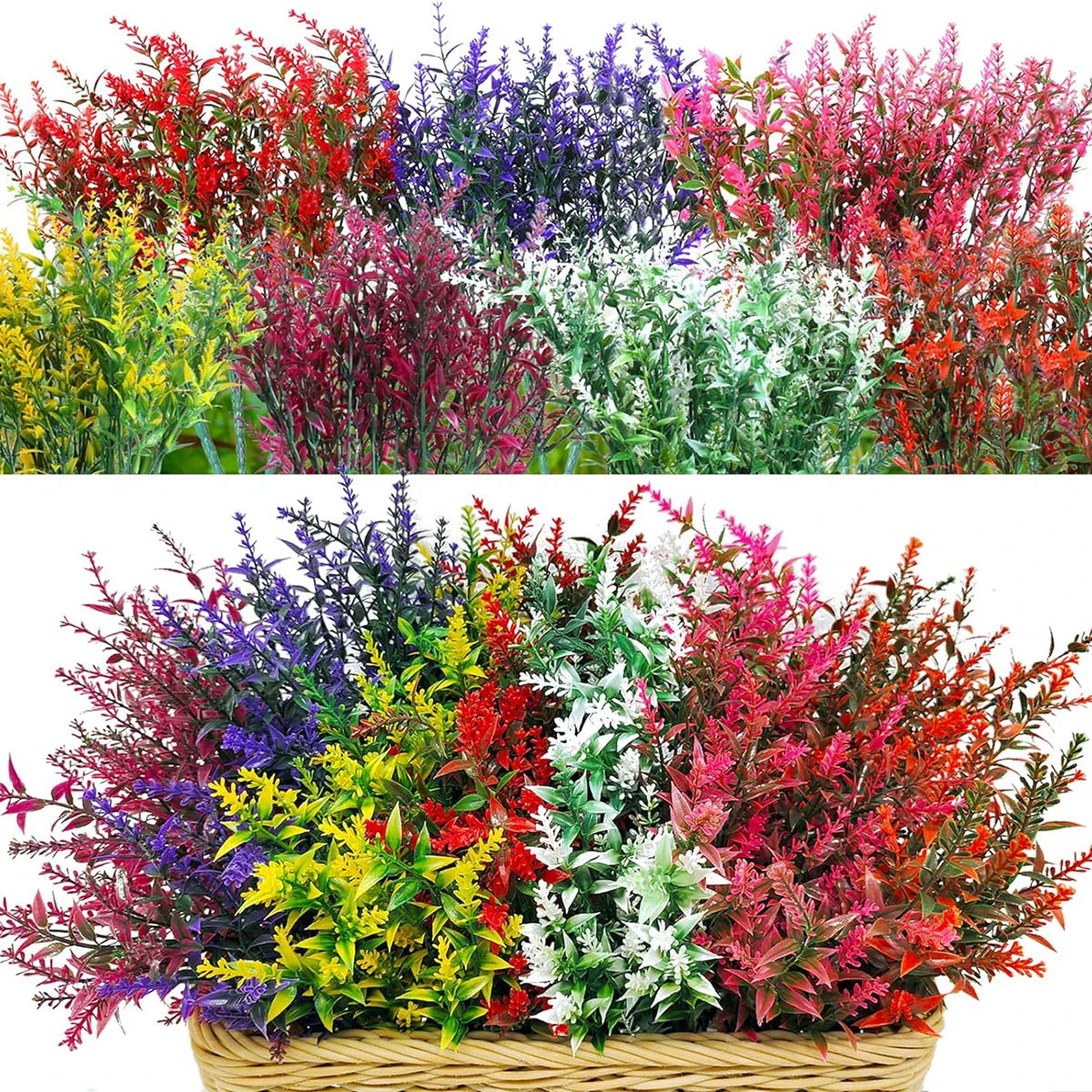Florabell 12-Piece Set Artificial Lavender | Artificial Plants for Weddings, Vases, Wreaths & Decoration | For Indoor & Outdoor Use
