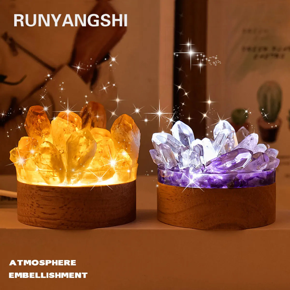 Crystal Lamp Natural Stone | Handmade | Feng Shui & Wellness Decor | 150–200 g