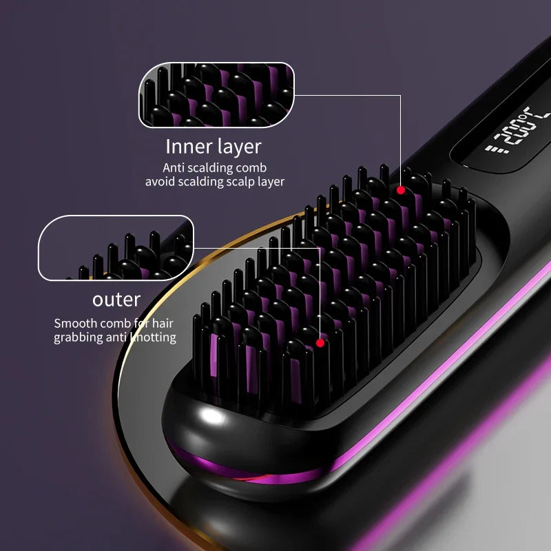 Glissara | Wireless Hair Straightener | USB Charging & LCD Display | Ceramic & Ion Technology