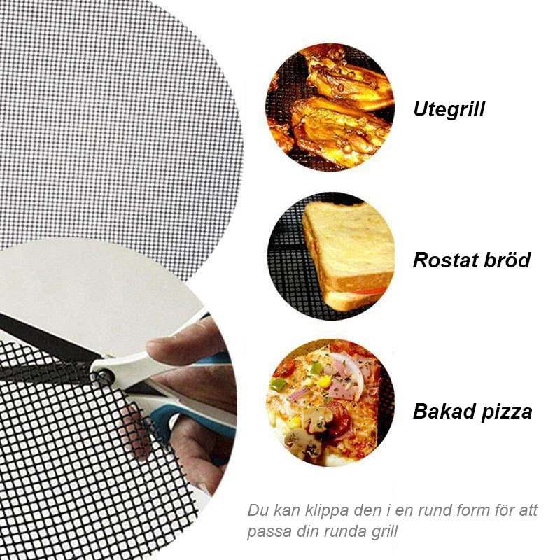 Grillfine BBQ Grill Net / Grill Mat | Non-stick & Reusable | Heat Resistant up to 370°C | For Meat, Fish & Vegetables