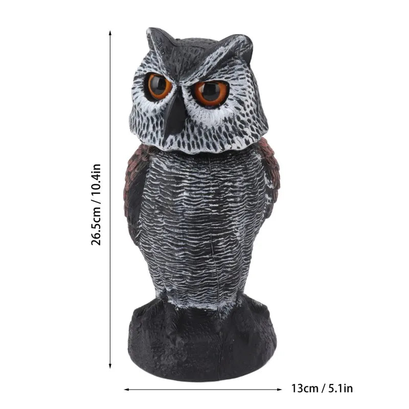 Bird Repellent Owl SkyGuard | Head Wobbling in the Wind | Realistic Design | For Garden & Balcony