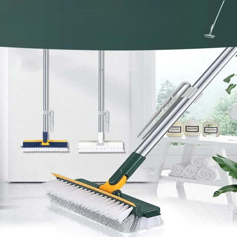 Glazora DuoBrush Cleaning Brush | 2-in-1 for Floors & Windows | With Swivel Head & Telescopic Handle | Effortless Cleanliness