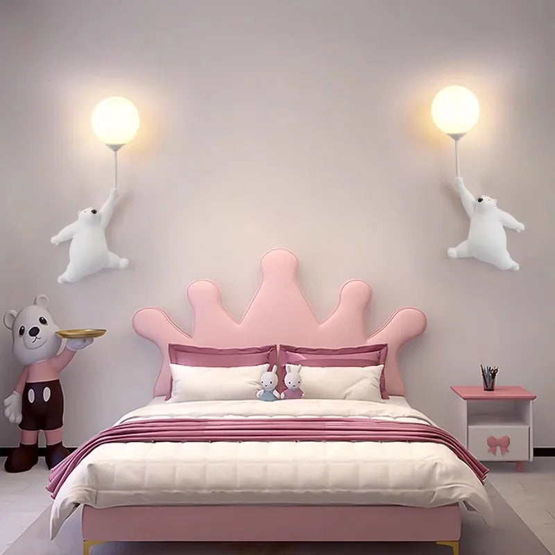 Children's Wall Light LUMIBÄR | Cartoon Design with 3D Moon | Gentle Night Light | 19×36 cm