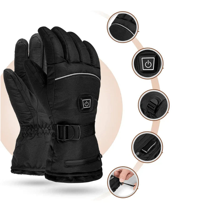 Heated Gloves ThermoGrip | 3 Heating Levels | Touchscreen Compatible | Black