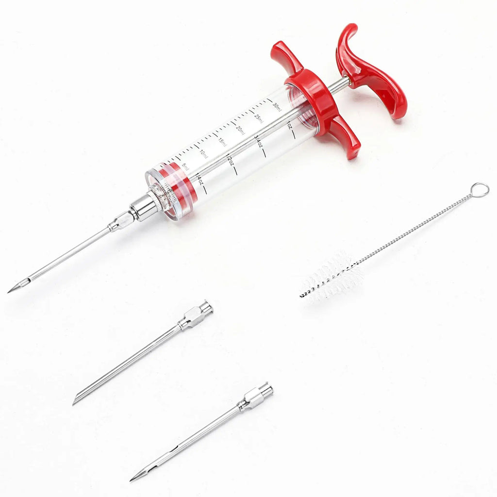 FLAVORYX Marinade Injector | Meat Injector for BBQ & Roasts | With Stainless Steel Needles for Liquid & Spice Marinades | 60 ml Volume