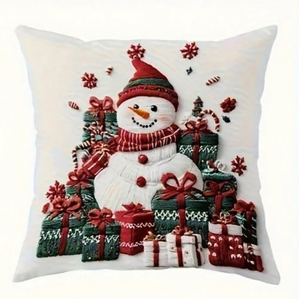 Frohnest | Christmas Pillowcase | Santa · Snowman · Christmas Tree · Baubles | Various Sizes | Festive Sofa Decor