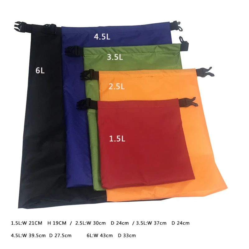 Dry Bag Set Sealon | Waterproof & Sandproof | Set of 5 (1.5L–6L) | For Travel, Beach & Outdoor