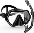 AquaVision Snorkel Mask Set for Adults | Anti-Fog & Impact-Resistant | Silicone Edge & Dry Snorkel | 180° Field of View
