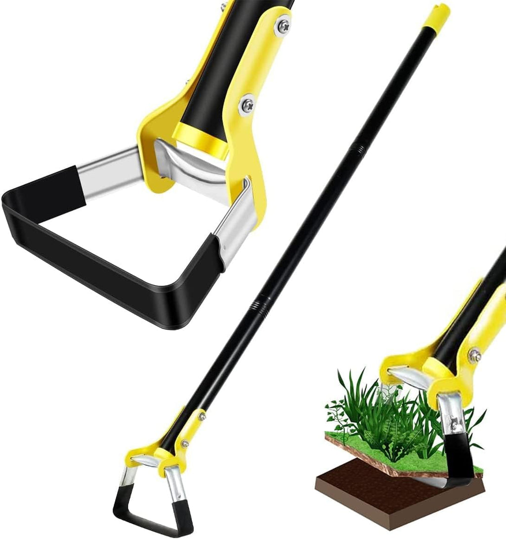GartenVanta Gartenhacke | Dreieckiger Unkrautstecher | Edelstahl | Ergonomischer Langstiel 120–160 cm | Stirrup Ziehhacke