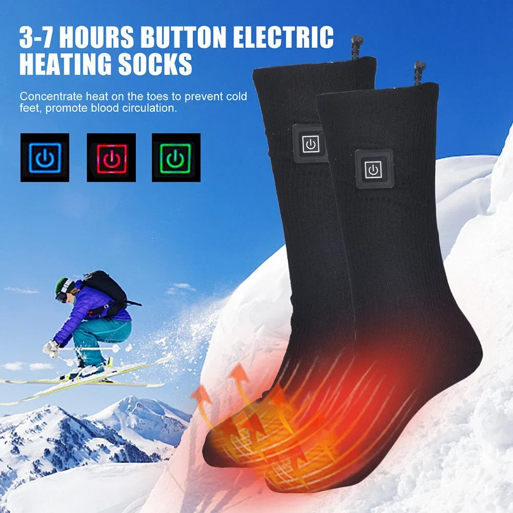 Electric Heated Socks | USB Warm Socks for Women & Men | 3 Heat Settings | Ideal for Skiing, Cycling & Outdoor | ThermaStep