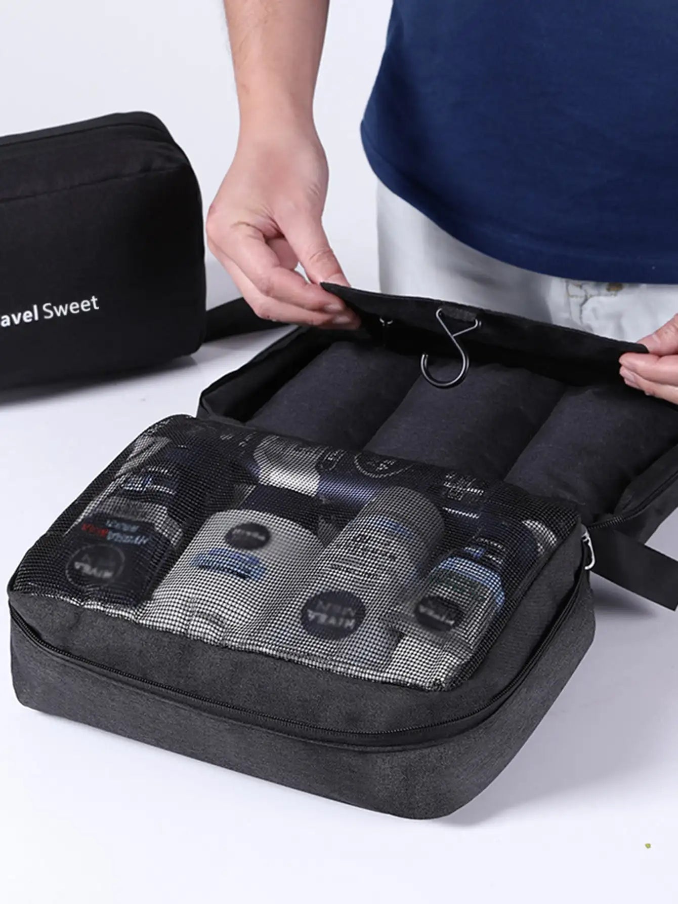 Foldable Travel Toiletry Bag DryNexa TravelCube | Multi-layer Design with Wet-Dry Separation | Space-saving & Waterproof