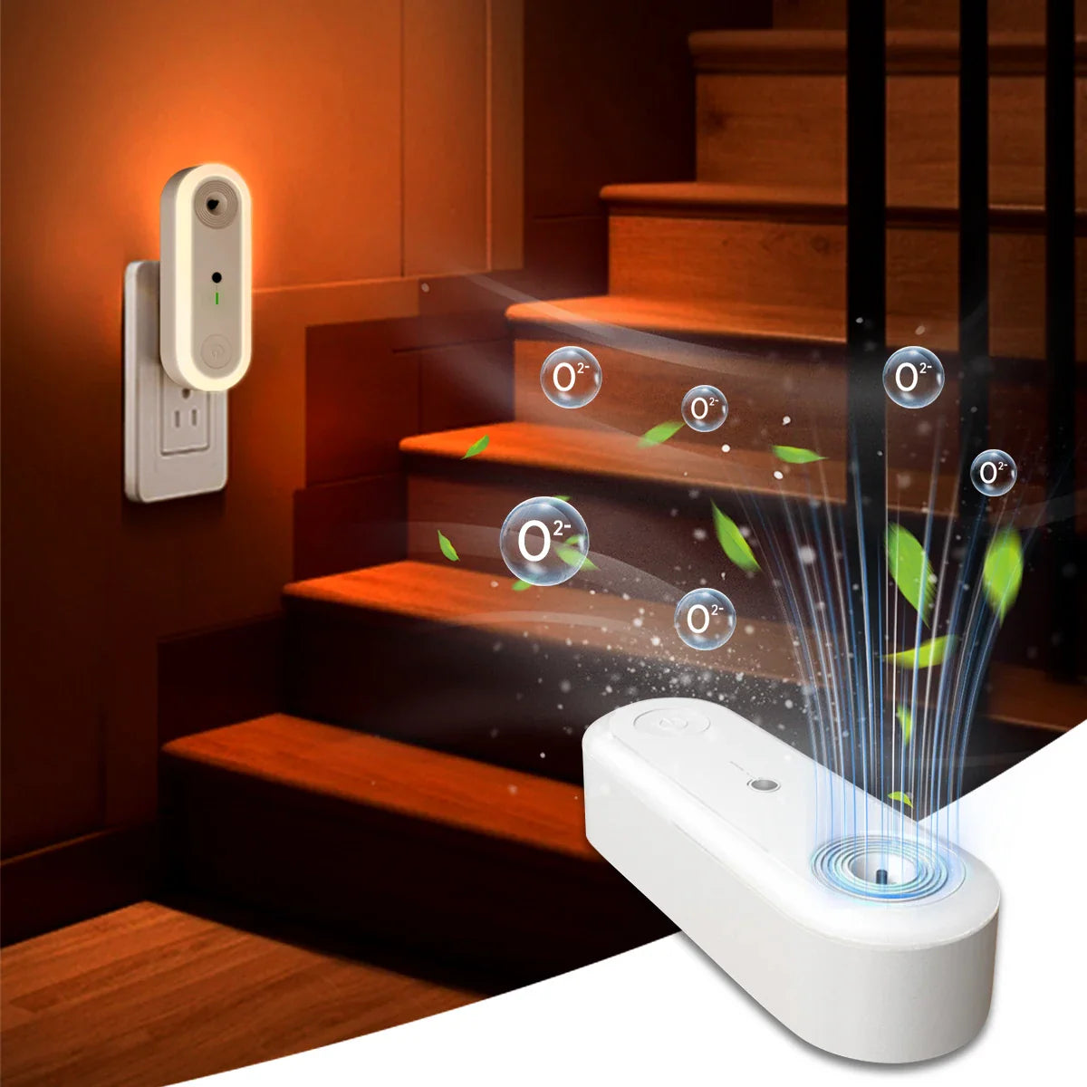 Air Purifier & Night Light Aeroluna | Ion Technology without Filter | For Bedroom, Kitchen & Office | Compact & Quiet