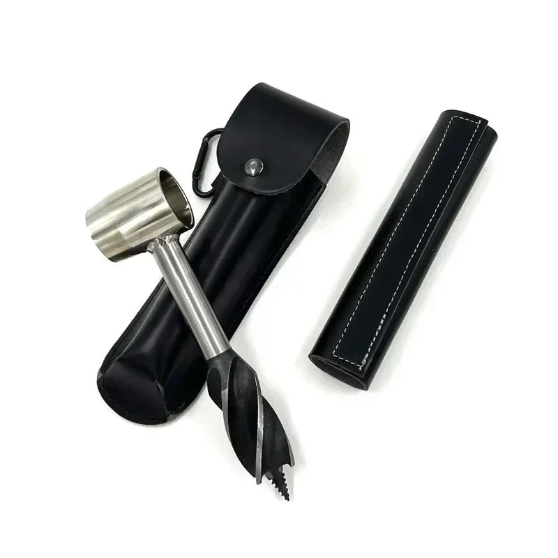 Bushcraft Hand Drill FerroDrill | Outdoor Survival Tool | Robust Carbon Steel | 16.5 cm