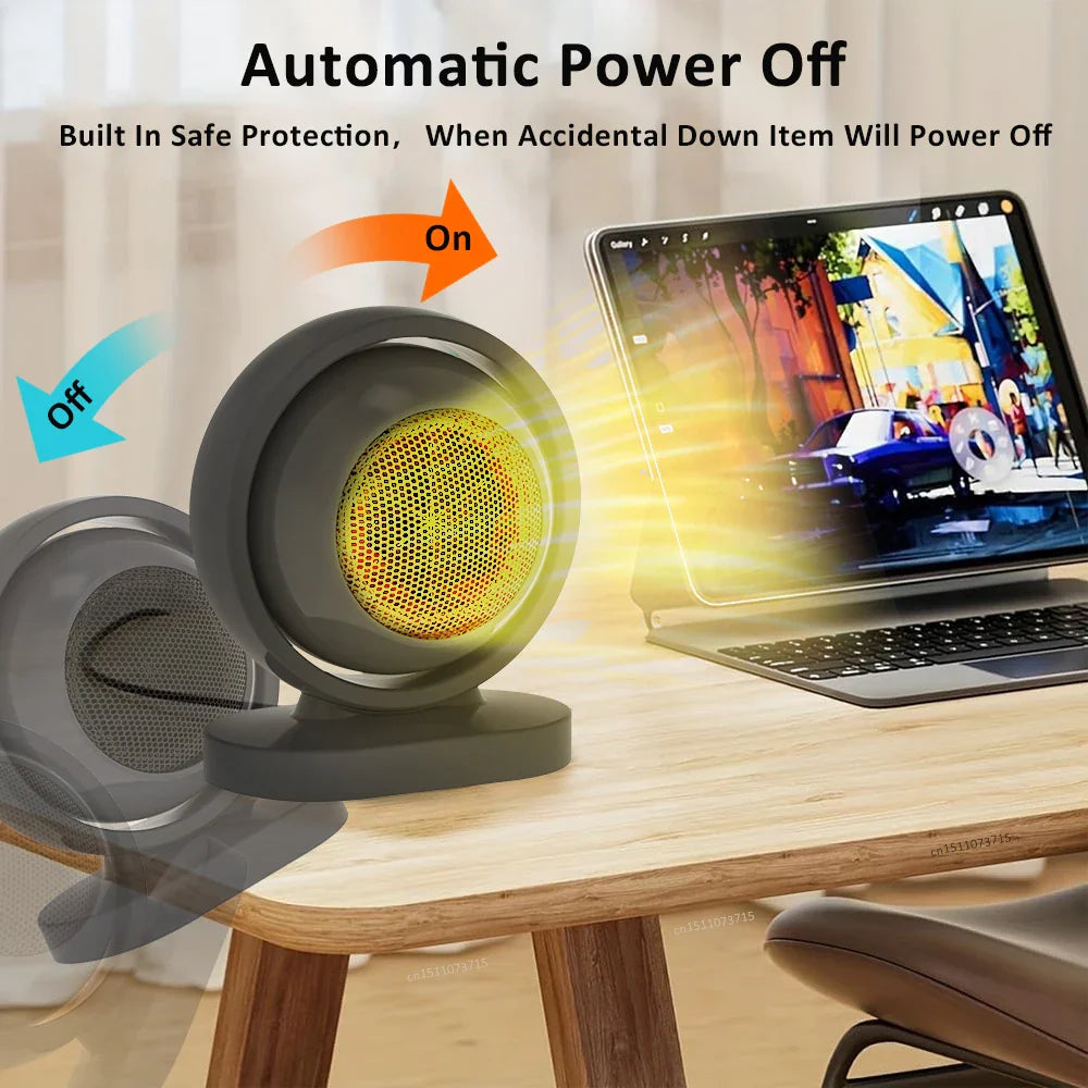 HotAir Mini PTC Heater Fan | 380W | Overheat Protection & Constant Temperature | Portable with EU Plug