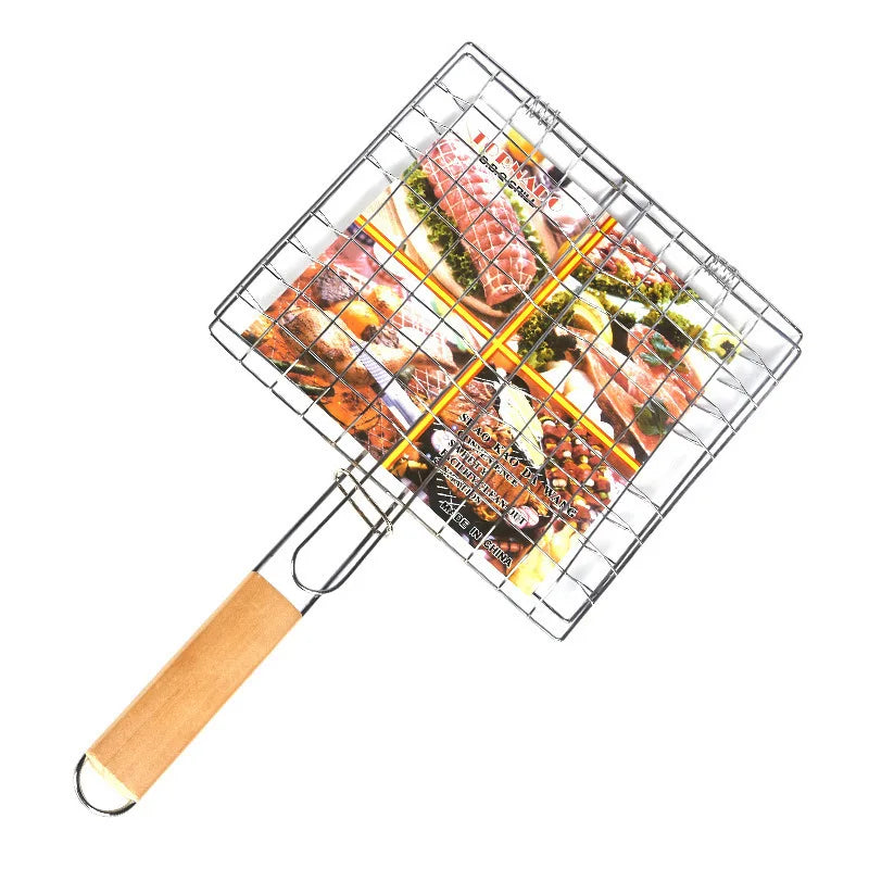 BBQGrid | Portable Grill Grid with Handle | Ideal for Fish, Vegetables & Shrimp | Stainless Steel