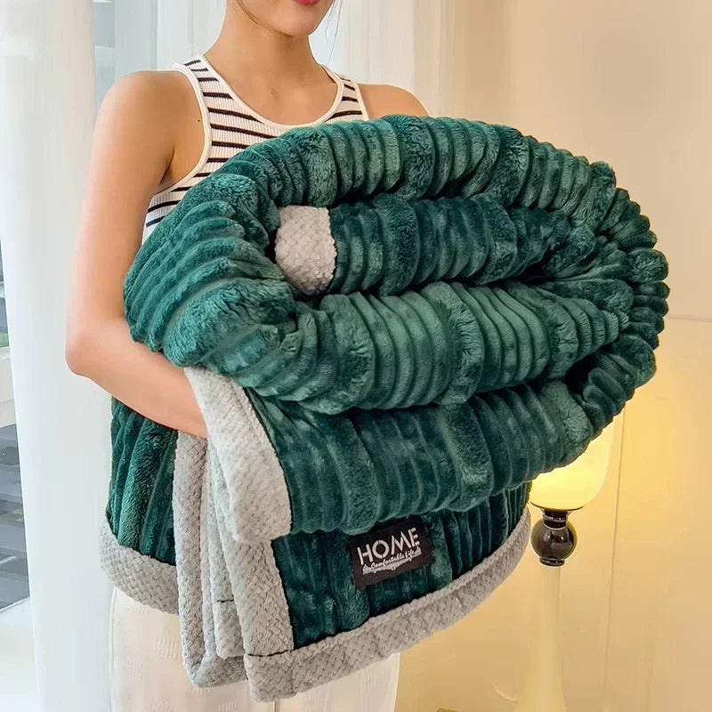 BunnySoft Cuddle Blanket | Extra Thick & Warming | Coral Fleece | Plush on Both Sides