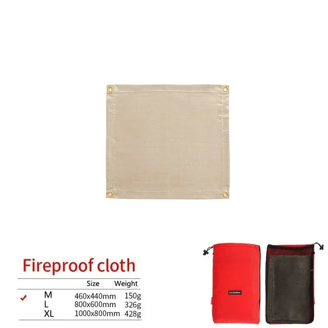 CampVita Fire Protection Camping Mat | Heat Resistant & Fireproof | Ideal for Grill & Campfire | Fiberglass Beige
