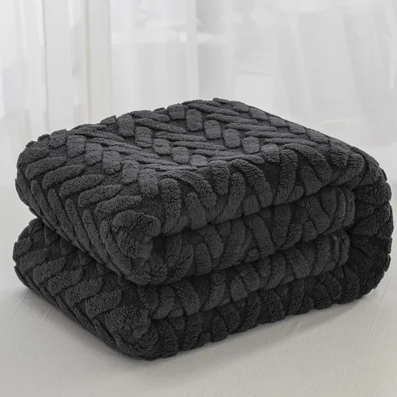Jacquard Fleece Blanket CozyWeave | Single-Layer & Double-Sided | Soft Tafu & Shu Cotton Fleece | For Autumn & Winter