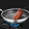 Chefverro Stainless Steel Non-Stick Frying Pan with Honeycomb Structure | Suitable for All Cooktops Including Induction | Scratch-Resistant & Dishwasher Safe