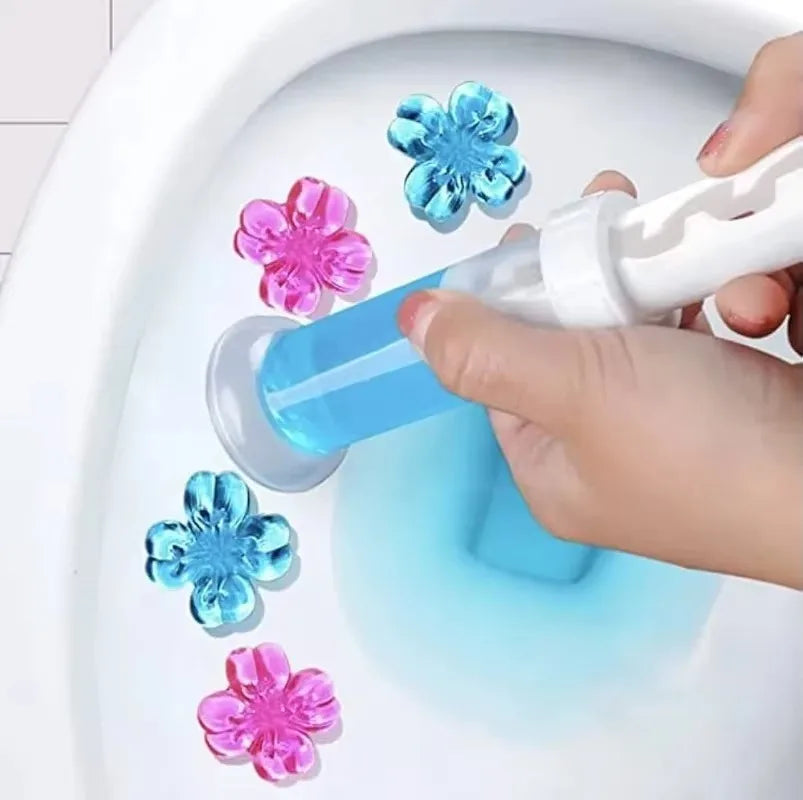 BloomFresh Toilet Gel Flowers | Scented Gel for Toilet & Urinal | Cleaning, Antibacterial & Decorative | 12 Blossoms per Stick