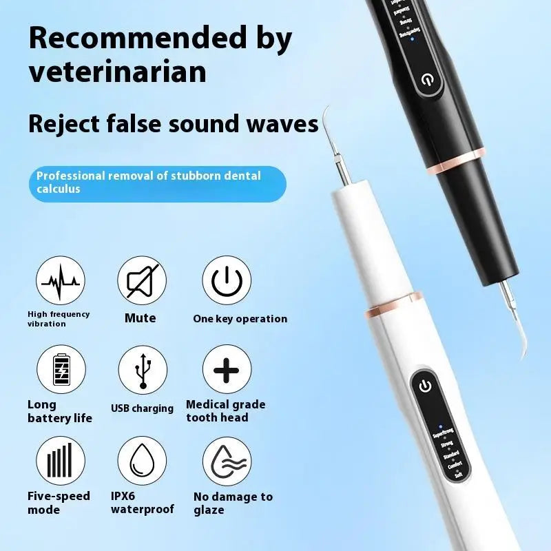 DentoraSonic | Ultrasonic Dental Care Device for Dogs & Cats | 5-Level Tartar Remover | USB Charging