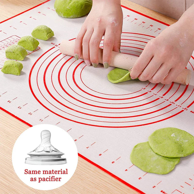 BakeFlex™ Silicone Baking Mat | Extra Thick & Non-Stick | With Measurement Scale | Perfect for Rolling Dough, Fondant & Pastries