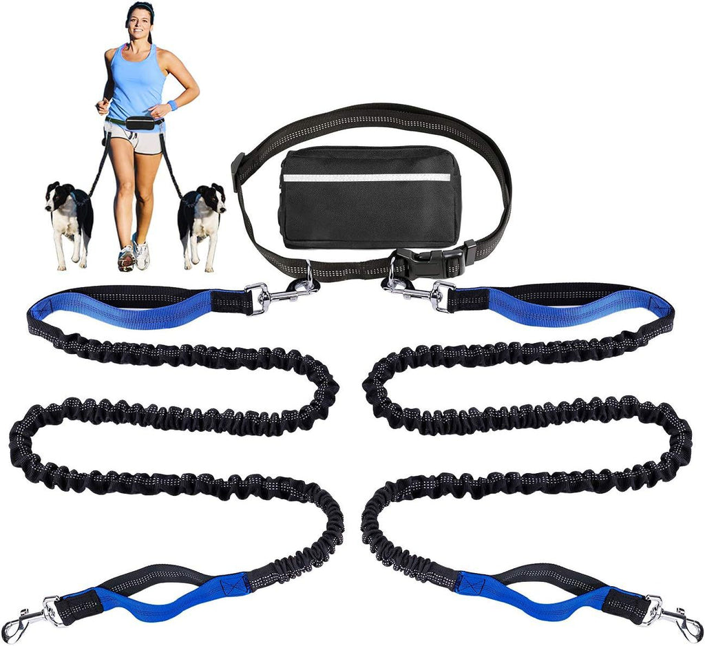 Walkora | Freihand-Hundeleine mit Stoßdämpfung | Verstellbarer Hüftgurt | Für Hunde von 20–36 kg