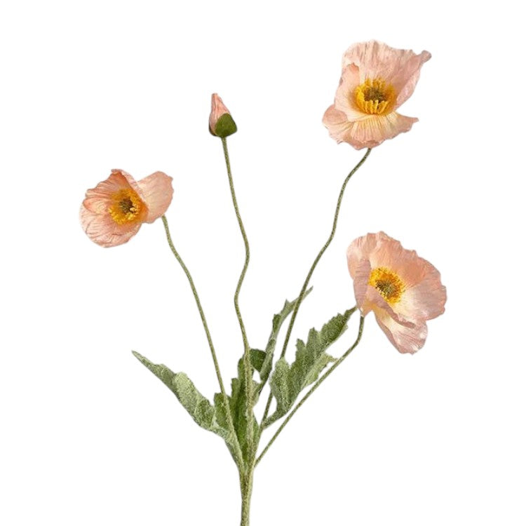 Floravelle Kunstmohn mit Langstiel | Dekorative Seidenblume für Hochzeit, Tisch & Wohnraum